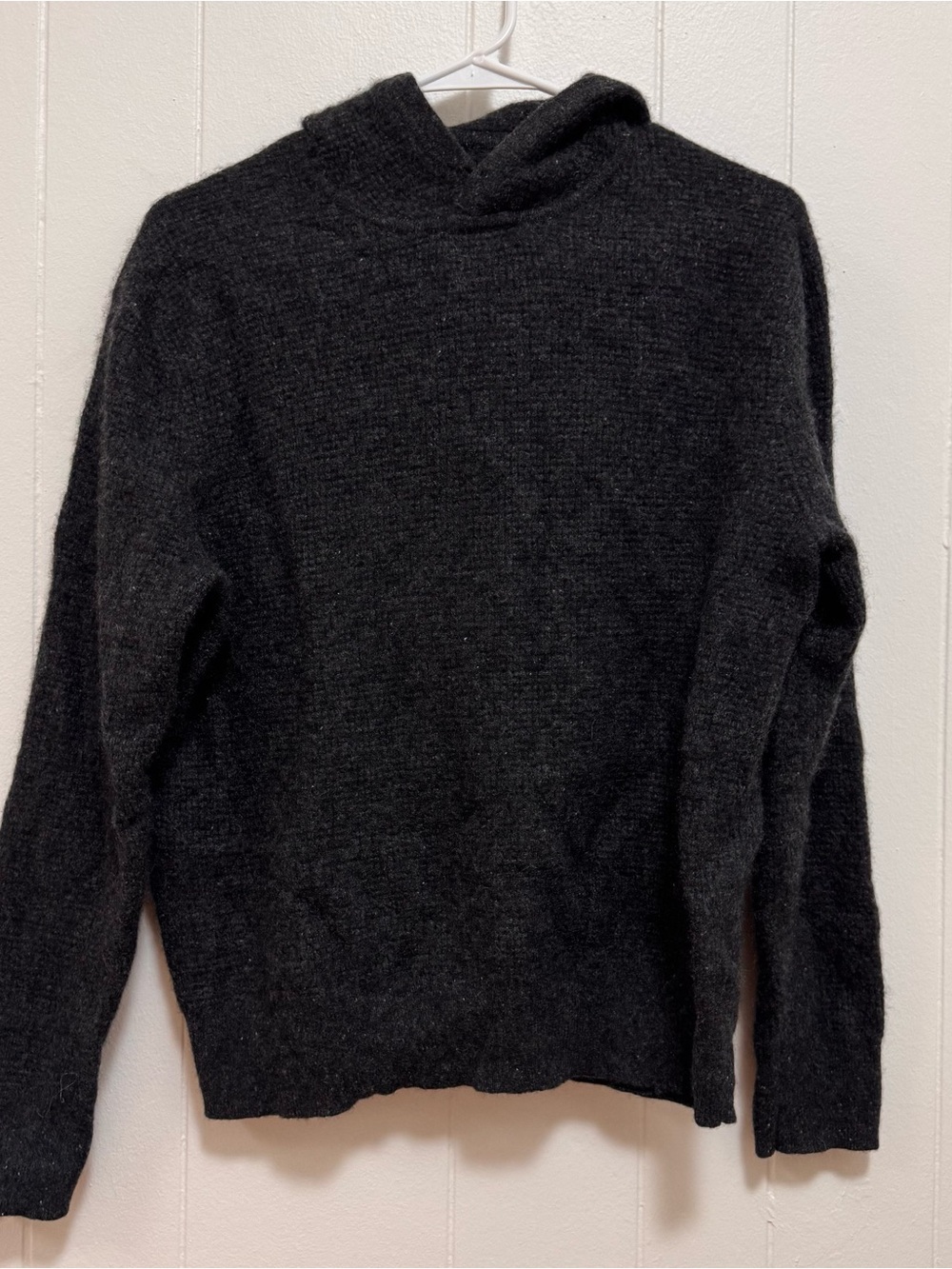 J.Crew Cashmere Classic Black Hooded Women's Sweater M
